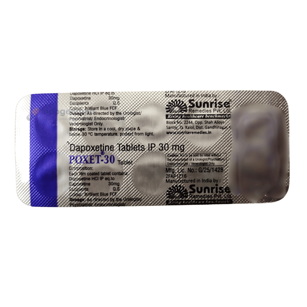 Poxet Dapoxetine 30mg Tablets