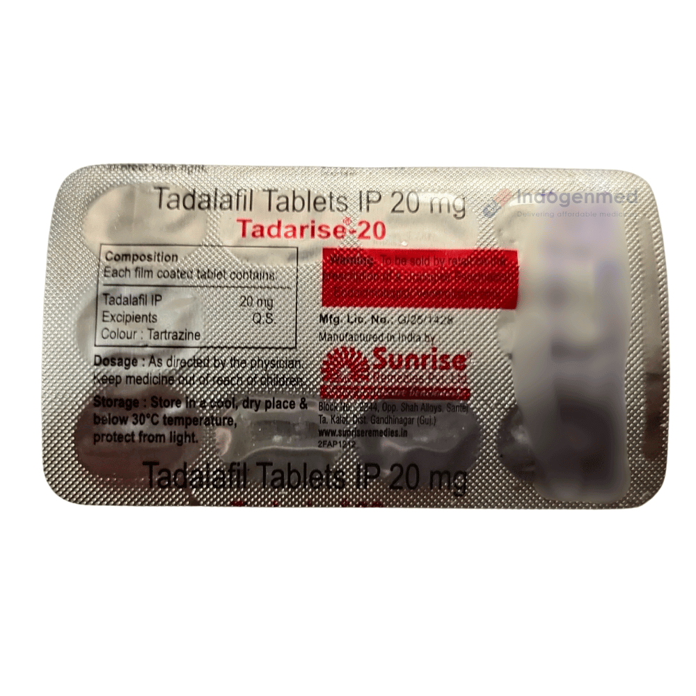 Tadarise Tadalafil 20mg Tablets