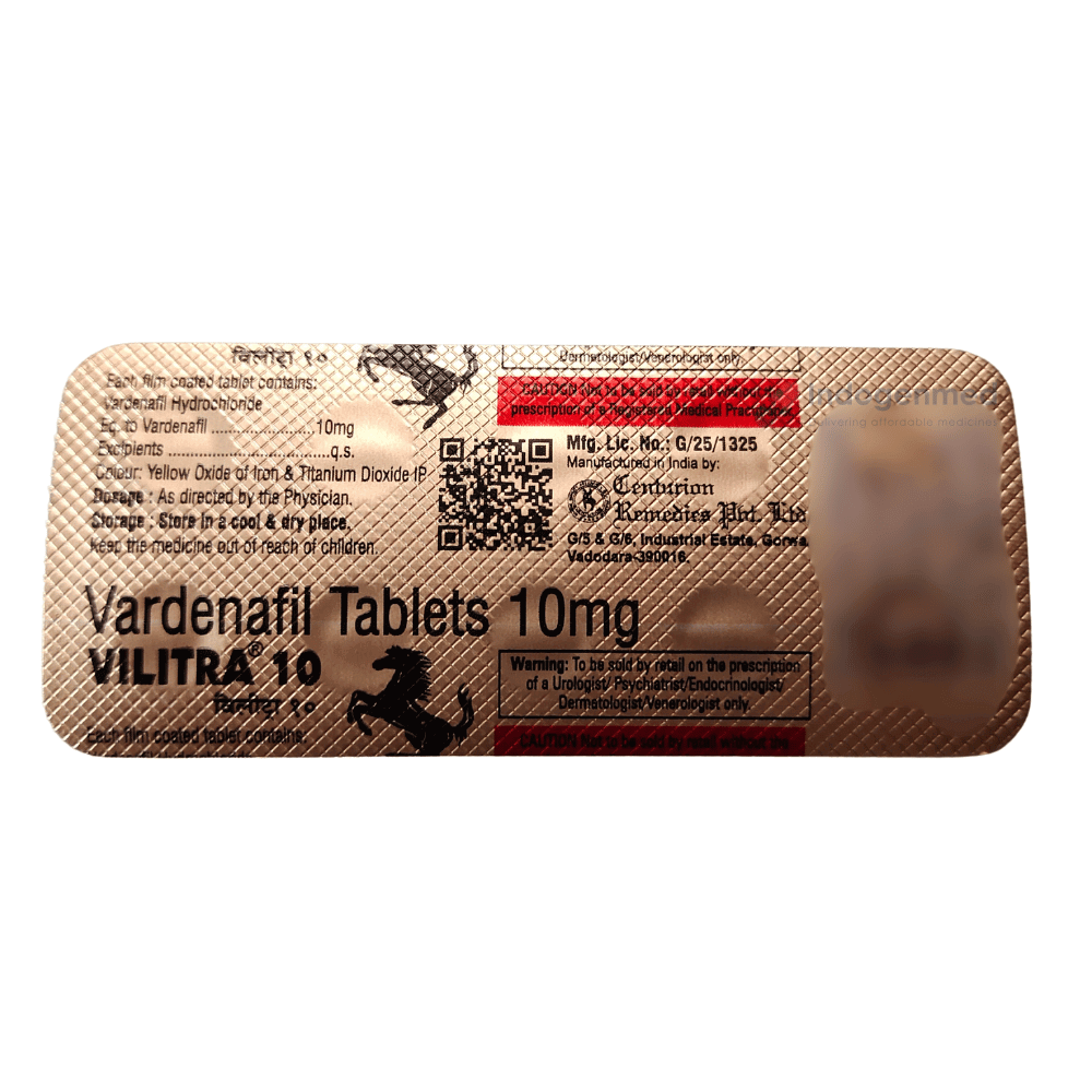 Vilitra Vardenafil 10mg Tablets