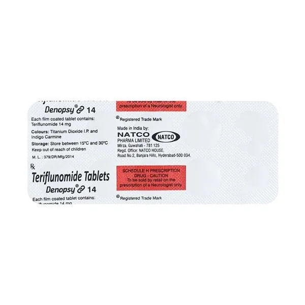 Denopsy 14 Mg Tablets 1 Denopsy 14 Mg Tablets (Teriflunomide)