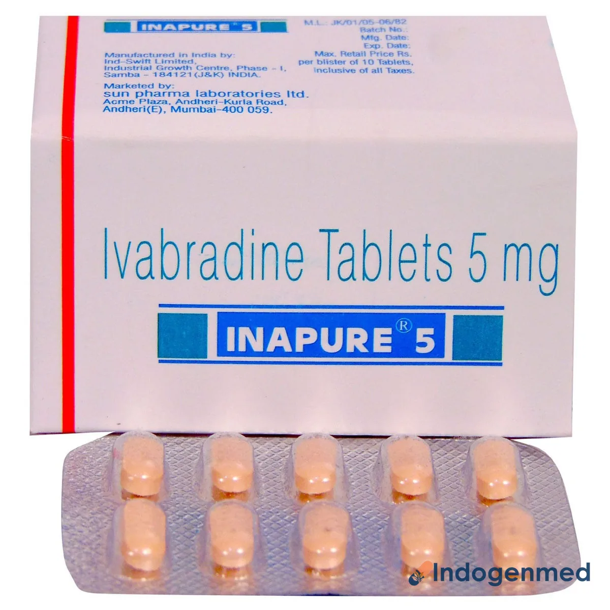 Inapure 5 Mg Tablets 2 Inapure 5 Mg Tablets (Ivabradine)