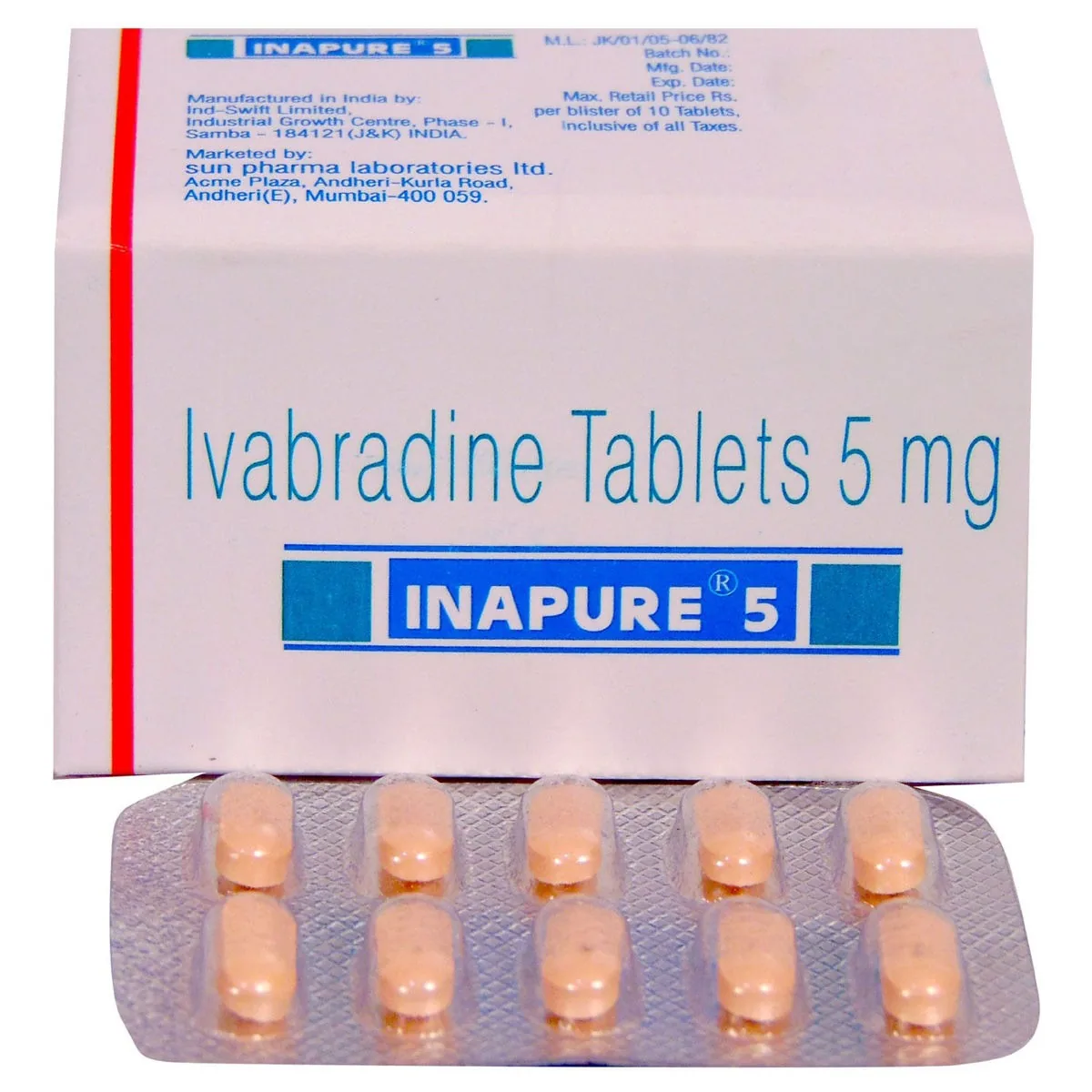Inapure 5 Mg Tablets 1 Inapure 5 Mg Tablets (Ivabradine)