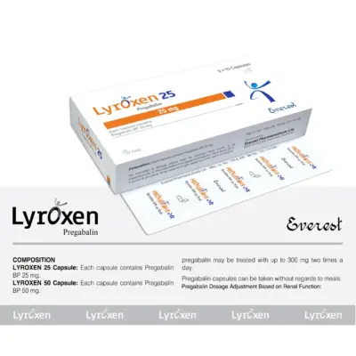 Lyroxen 25 Mg Capsules (Pregabalin)