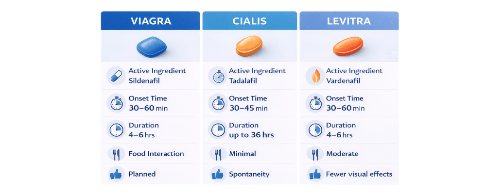Viagra Vs Cialis Vs Levitra: Key Differences 2 viagravscialisonset