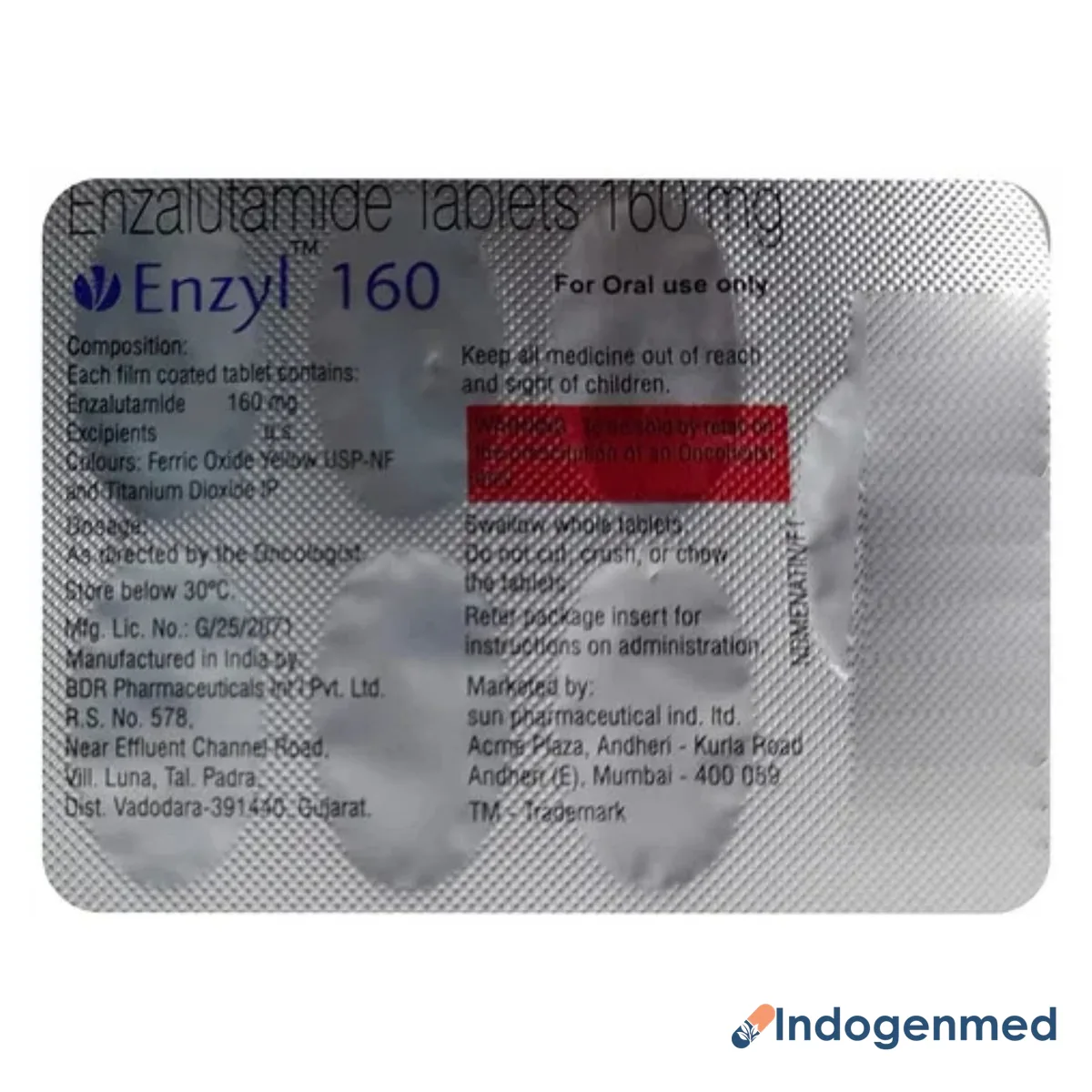 Enzyl 160 Mg Tablet 2 Enzyl 160 Mg Tablet (Enzalutamide)