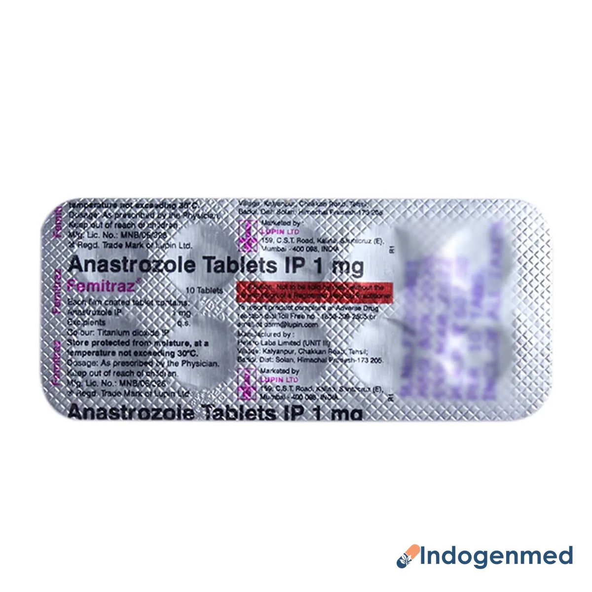 Femitraz 1 Mg Tablet 2 Femitraz 1 Mg Tablet (Anastrozole)