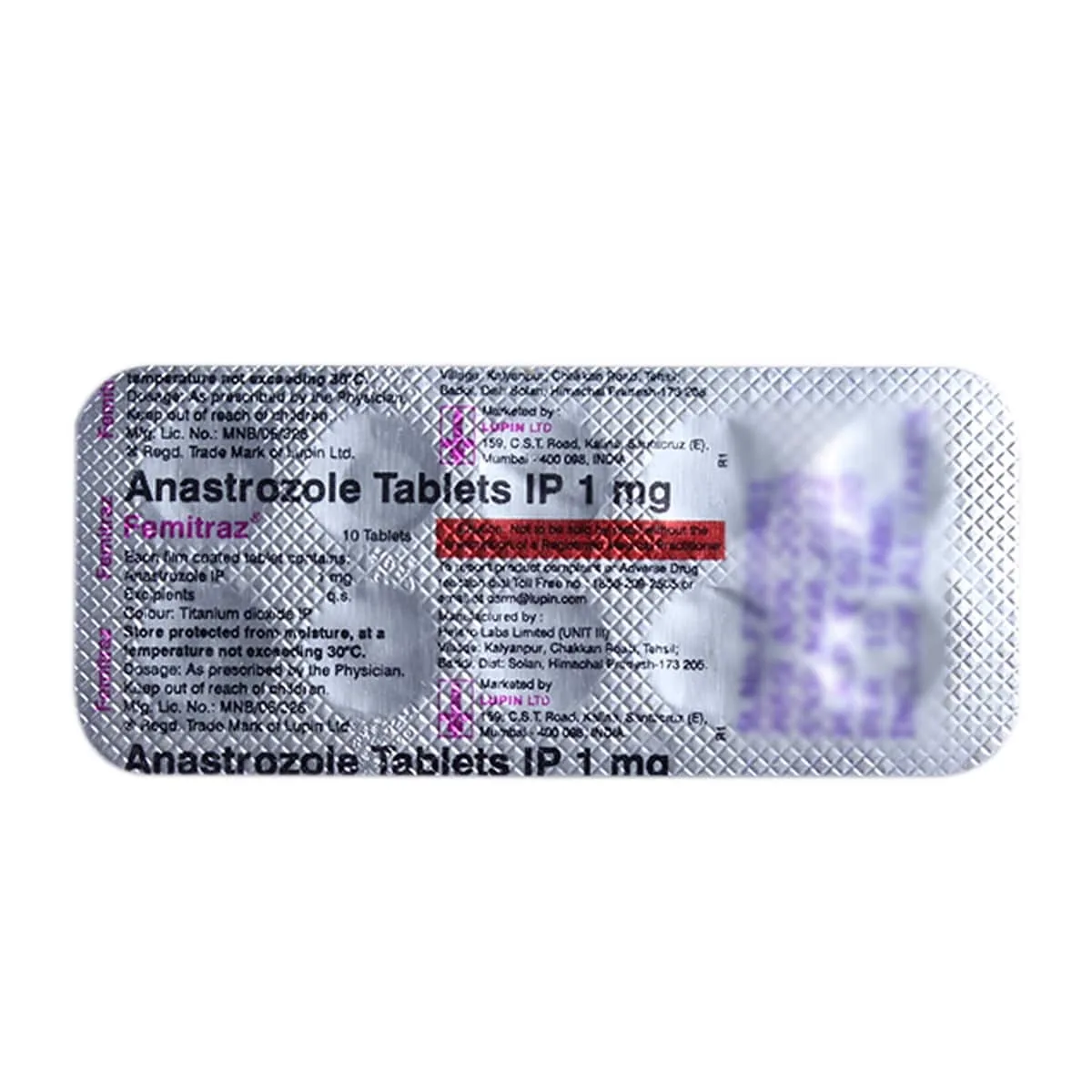 Femitraz 1 Mg Tablet 1 Femitraz 1 Mg Tablet (Anastrozole)