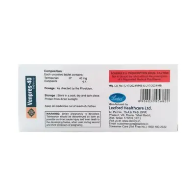 Venpres 40 Tablet 10 (Telmisartan)