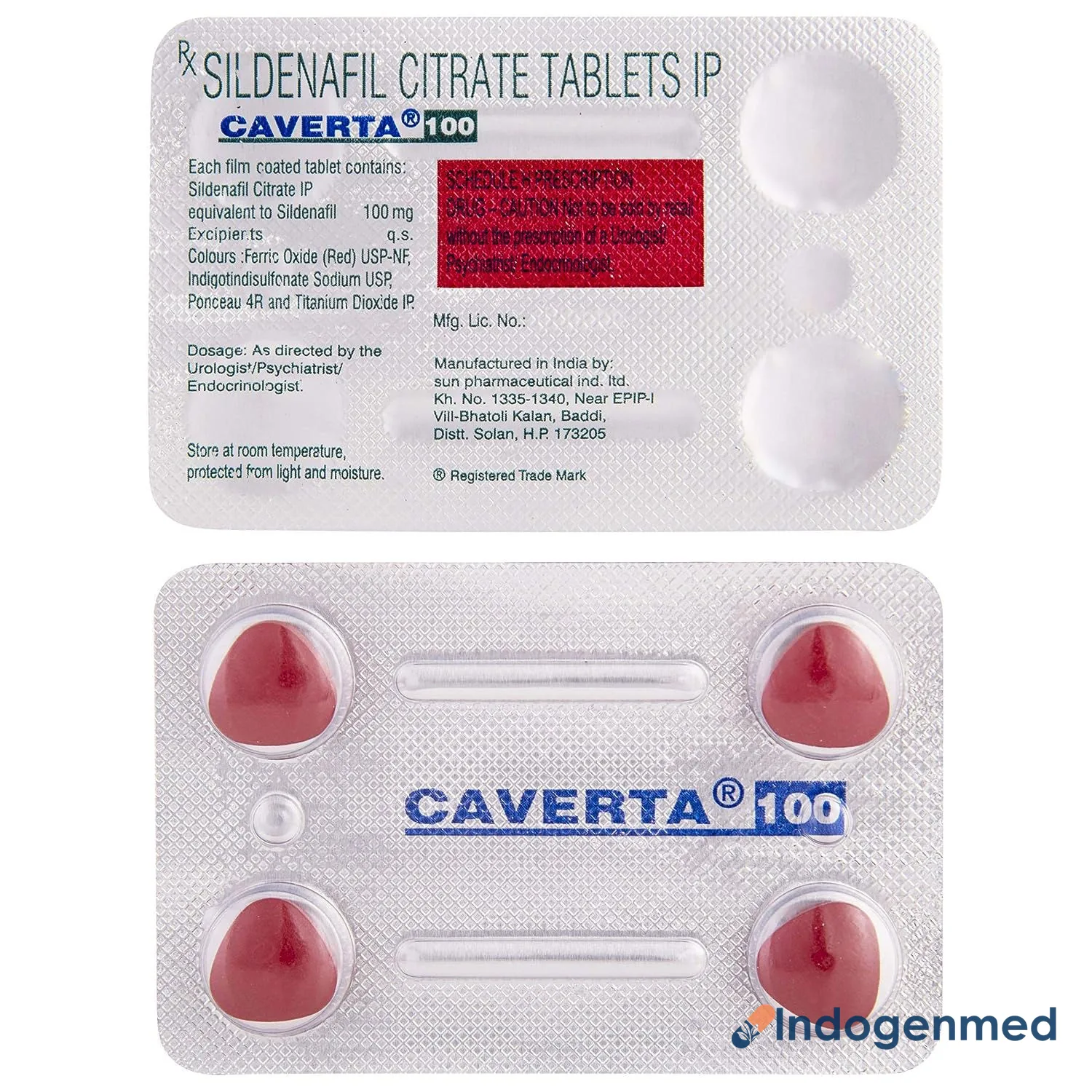 Caverta 100 Mg Tablets 2 Caverta 100 Mg Tablets (Sildenafil Citrate)