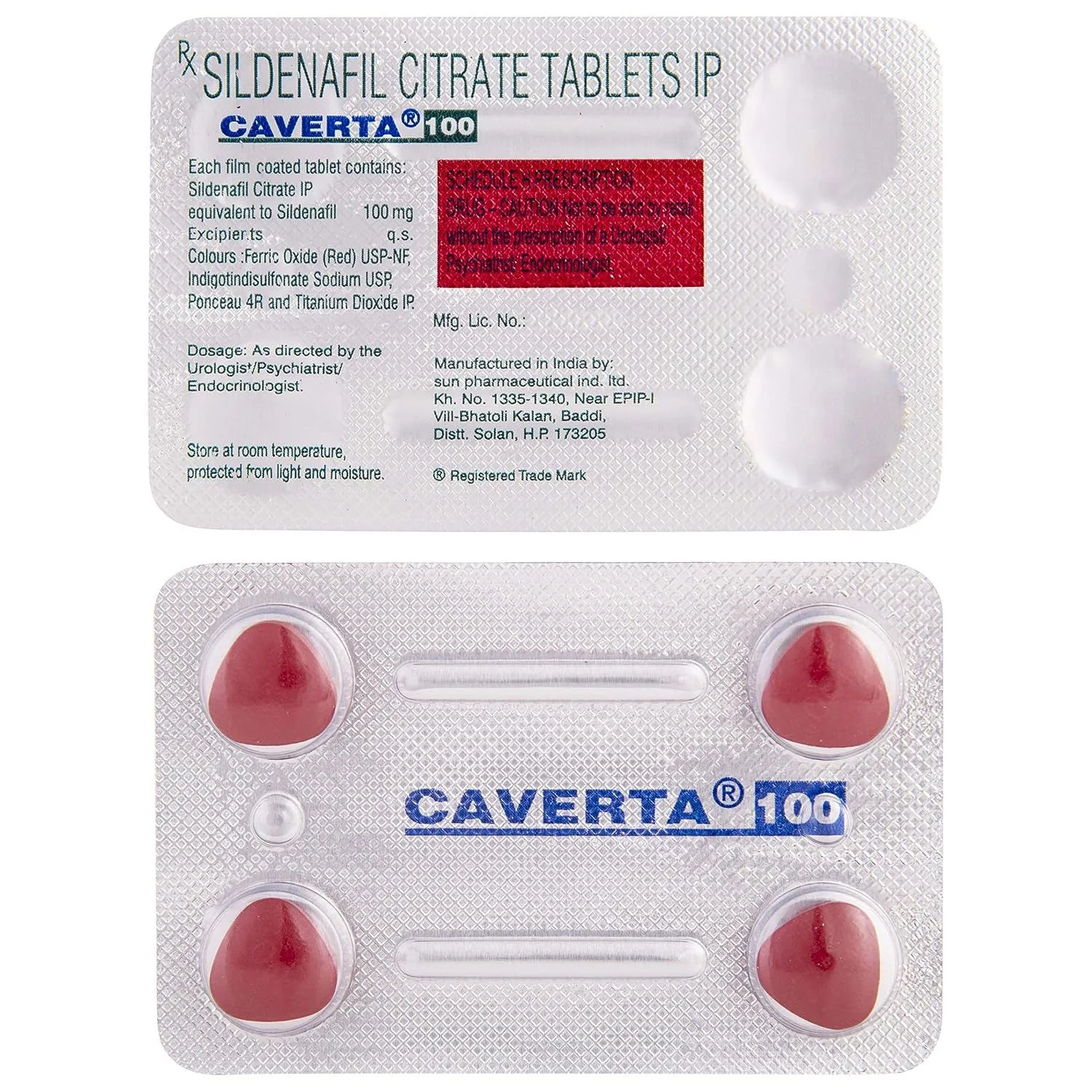 Caverta 100 Mg Tablets 1 Caverta 100 Mg Tablets (Sildenafil Citrate)