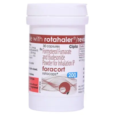 Foracort 200 Mcg + 6 Mcg Capsules (Budesonide/Formoterol Fumarate)