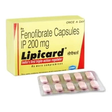 Lipicard Tricor 200 Mg Tablets 1 Lipicard Tricor 200 Mg Tablets (Fenofibrate)