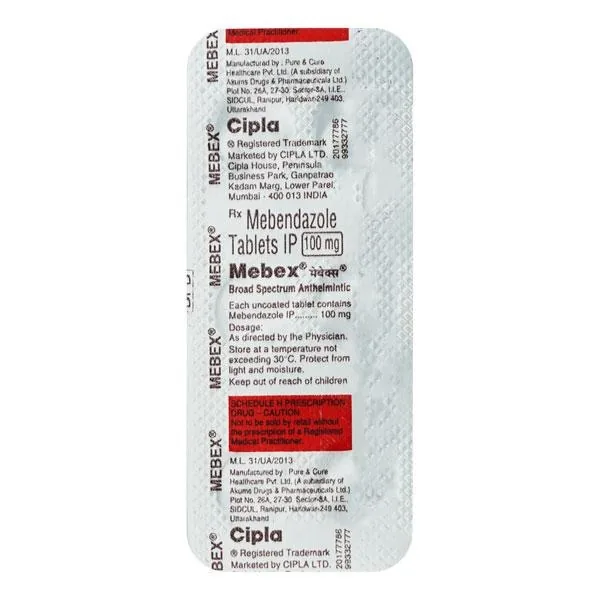 Mebex 100 Mg Tablets 1 Mebex 100 Mg Tablets (Mebendazole)