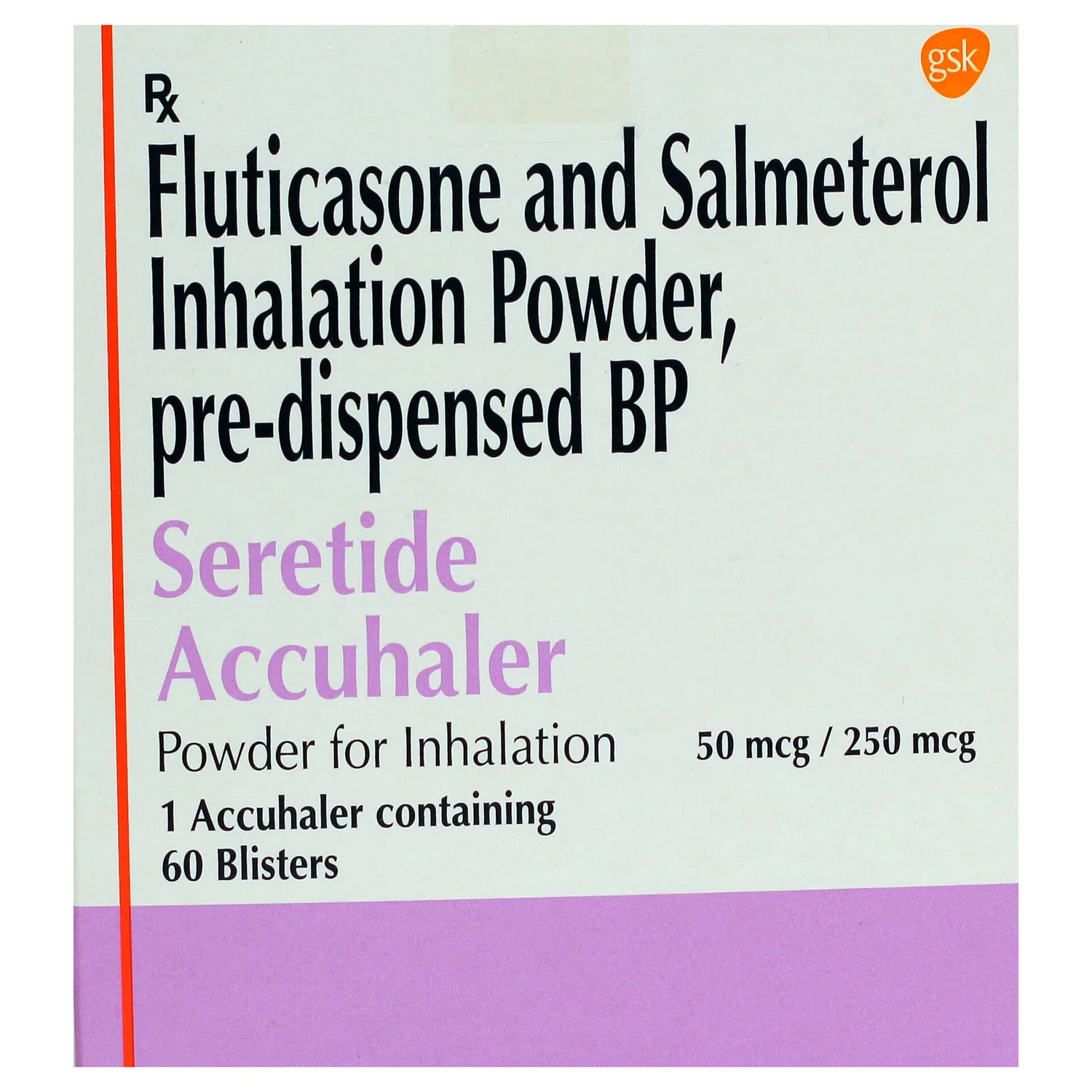 Seretide 50 Mcg+250 Mcg Inhaler 1 Seretide 50 Mcg+250 Mcg Inhaler (Fluticasone Propionate/Salmeterol)