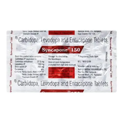 Syncapone 37.5+200+150 Mg Capsules (Carbidopa/Entacapone/Levodopa)
