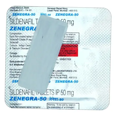 Zenegra 50 Mg Tablets (Sildenafil Citrate)