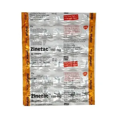 Zinetac 150 Mg Tablets (Ranitidine)