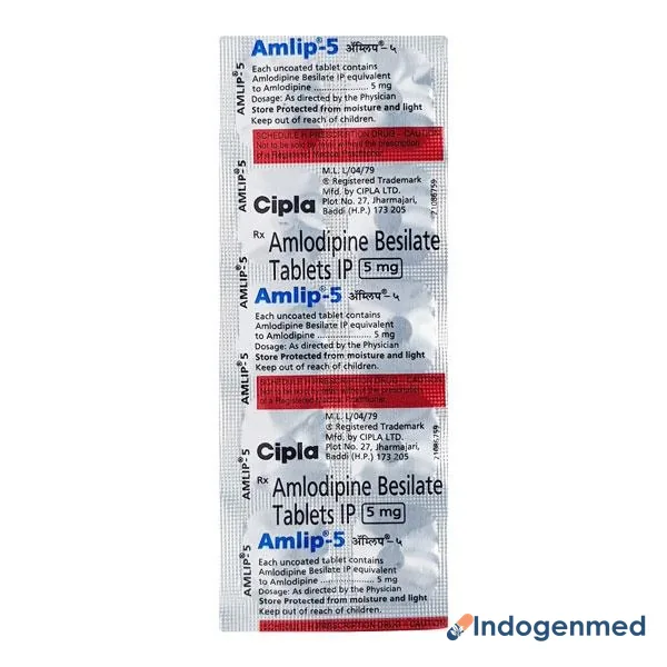 Amlip 5 Mg Tablets 2 Amlip 5 Mg Tablets (Amlodipine)