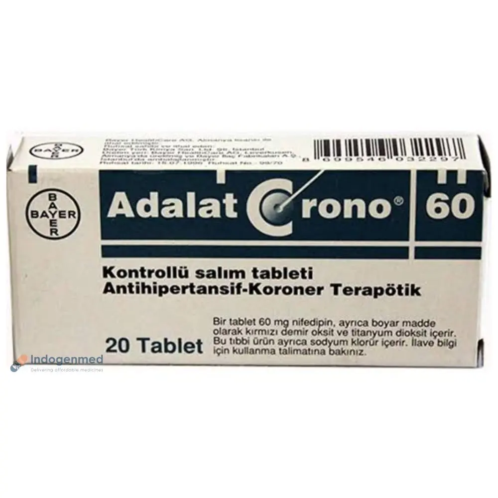 Adalat Chrono 60 Mg Tablets 1 Adalat Chrono 60 Mg Tablets (Nifedipine)