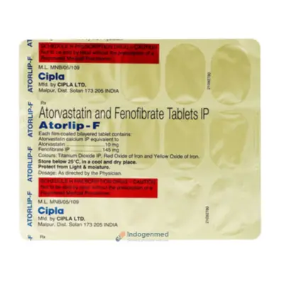 Atorlip F 10 Mg+145 Mg Tablets