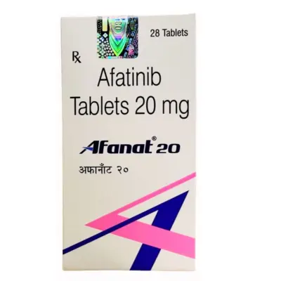 Box of Afatinib tablets, 20 mg