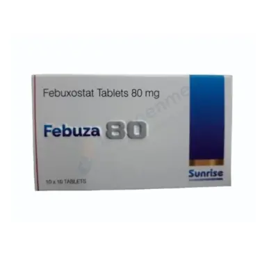 Box of Febuxostat 80 mg tablets
