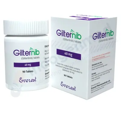 Gliterinib medication packaging and bottle