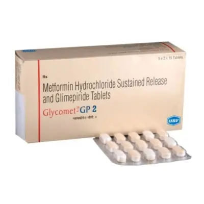 Box of Glycomet GP 2 tablets